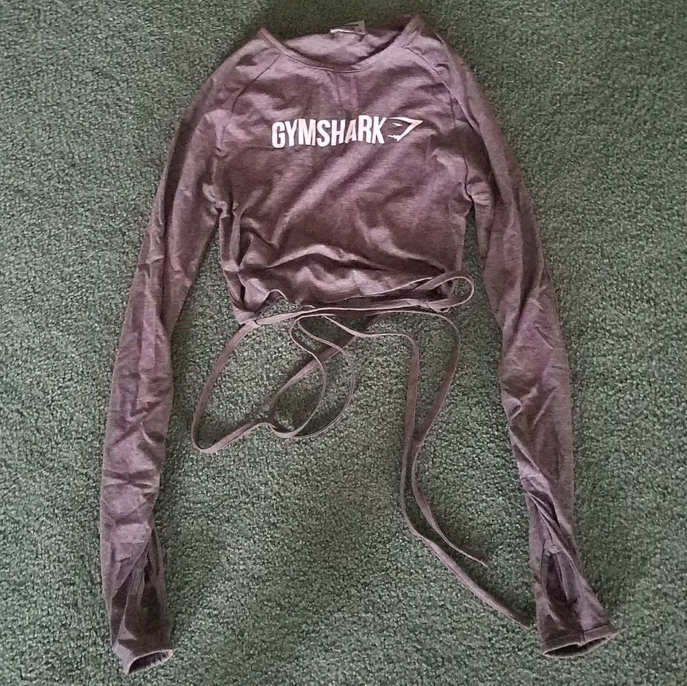 Gymshark small long sleeved ribbon crop top